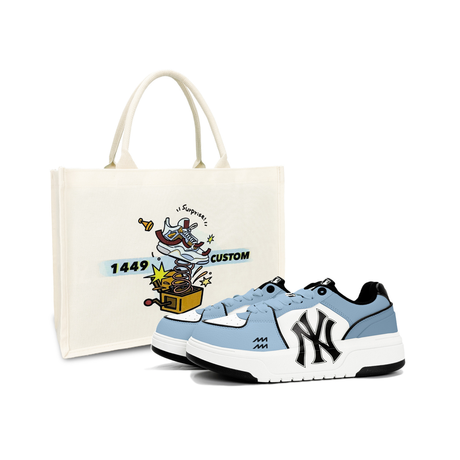 

Кроссовки для скейтборда unisex с амортизирующей стелькой Chunky Liner и износостойкой подошвой, низкие MLB, синий