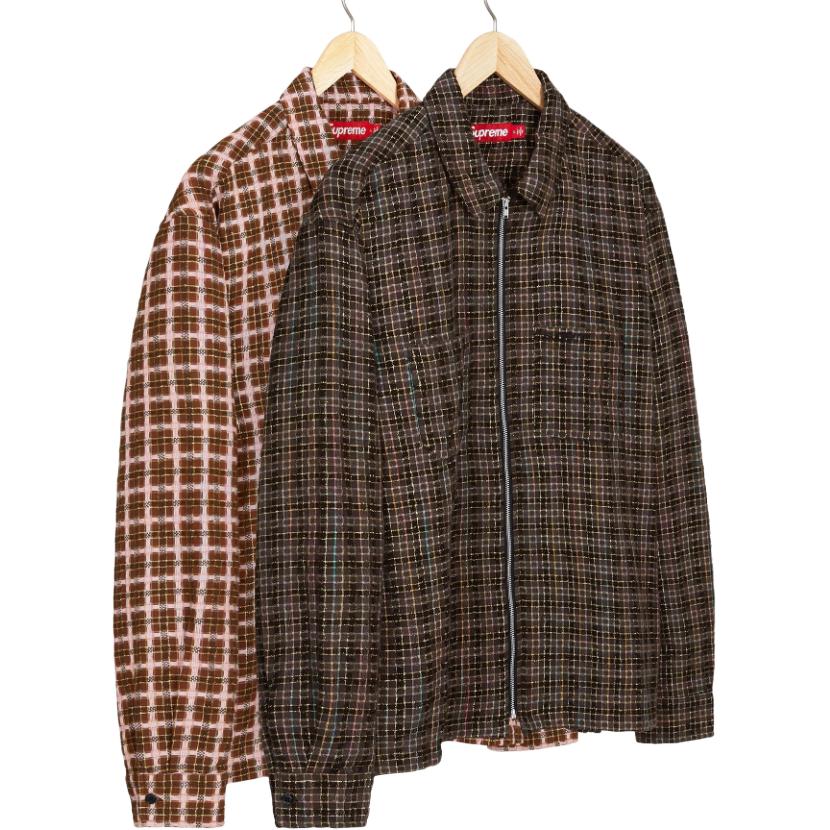 Металлическая клетчатая застегивающаяся рубашка unisex Supreme, черный — фото 4