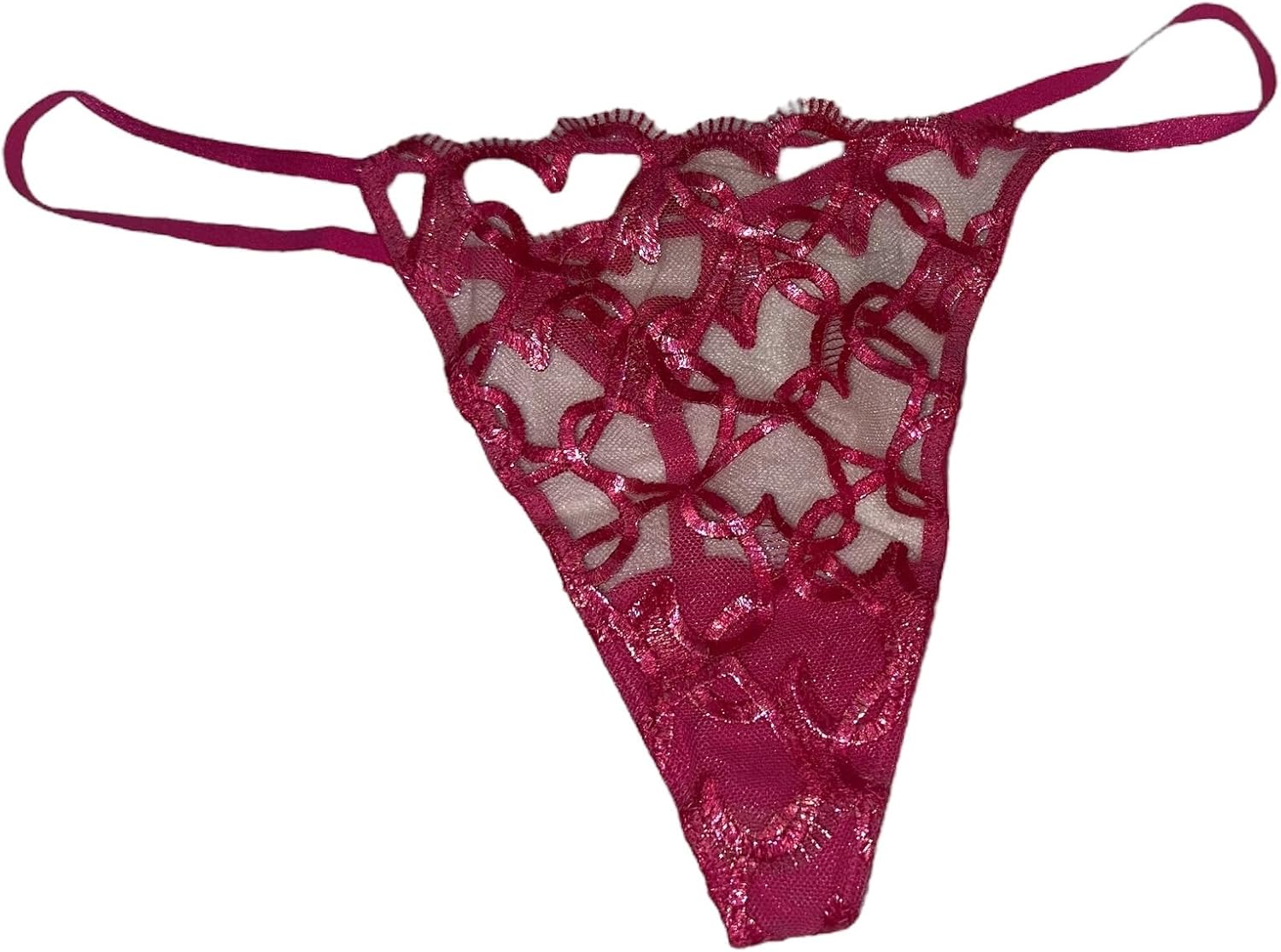 

Трусики-стринги Victoria's Secret Dream Angels с вышитыми мерцающими сердцами, цвет розовый, новые, Forever Pink