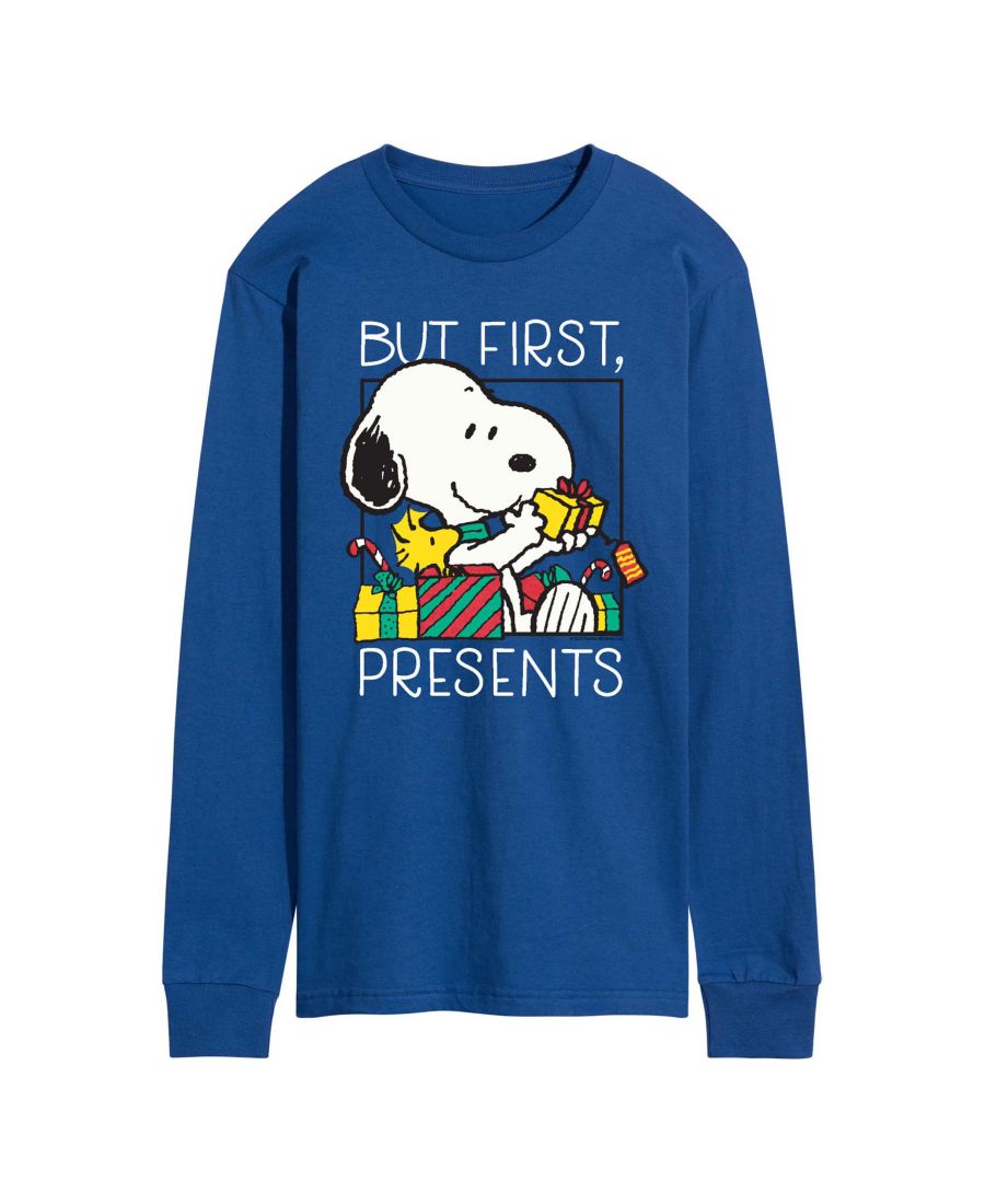 

Мужская футболка с длинными рукавами с графическим принтом "Peanuts Christmas Snoopy But First Presents" AIRWAVES, Royal blue, Синий, Мужская футболка с длинными рукавами с графическим принтом "Peanuts Christmas Snoopy But First Presents" AIRWAVES, Royal 