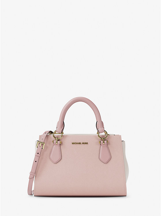 

Маленькая сумка-мессенджер Marilyn из сафьяновой кожи с цветными блоками Michael Kors, розовый