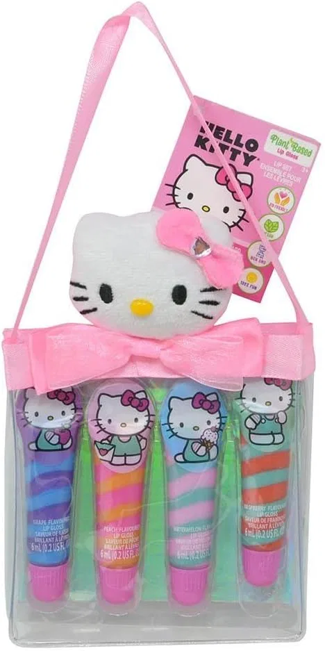 Набор блесков для губ Hello Kitty с 4 вкусами в сумке, мультиколор