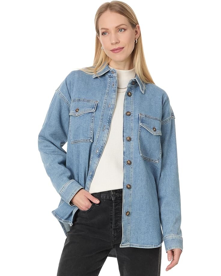 

Рубашка Madewell Mushy Long Sleeve Shirt in Blissfield Wash, цвет Blissfield Wash