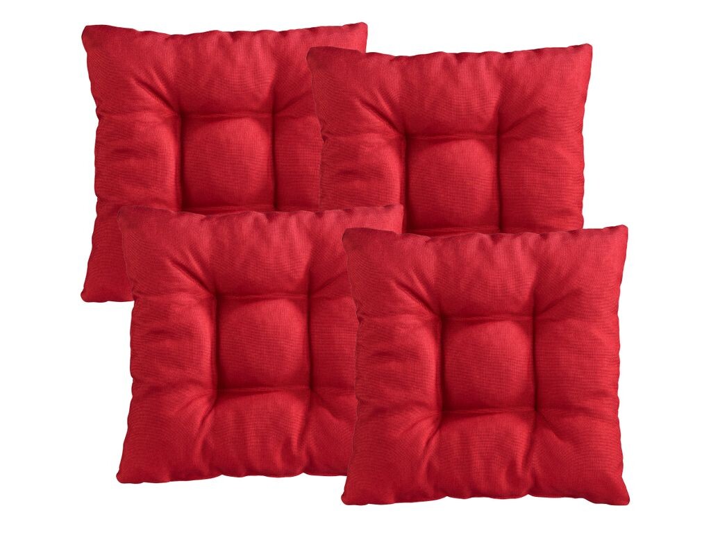 

XDREAM Набор из 4 подушек для стула | 38x38x6см | светло-серый | Подушки на сиденья для сада, кухни и столовой. TB Furniture GmbH, красный