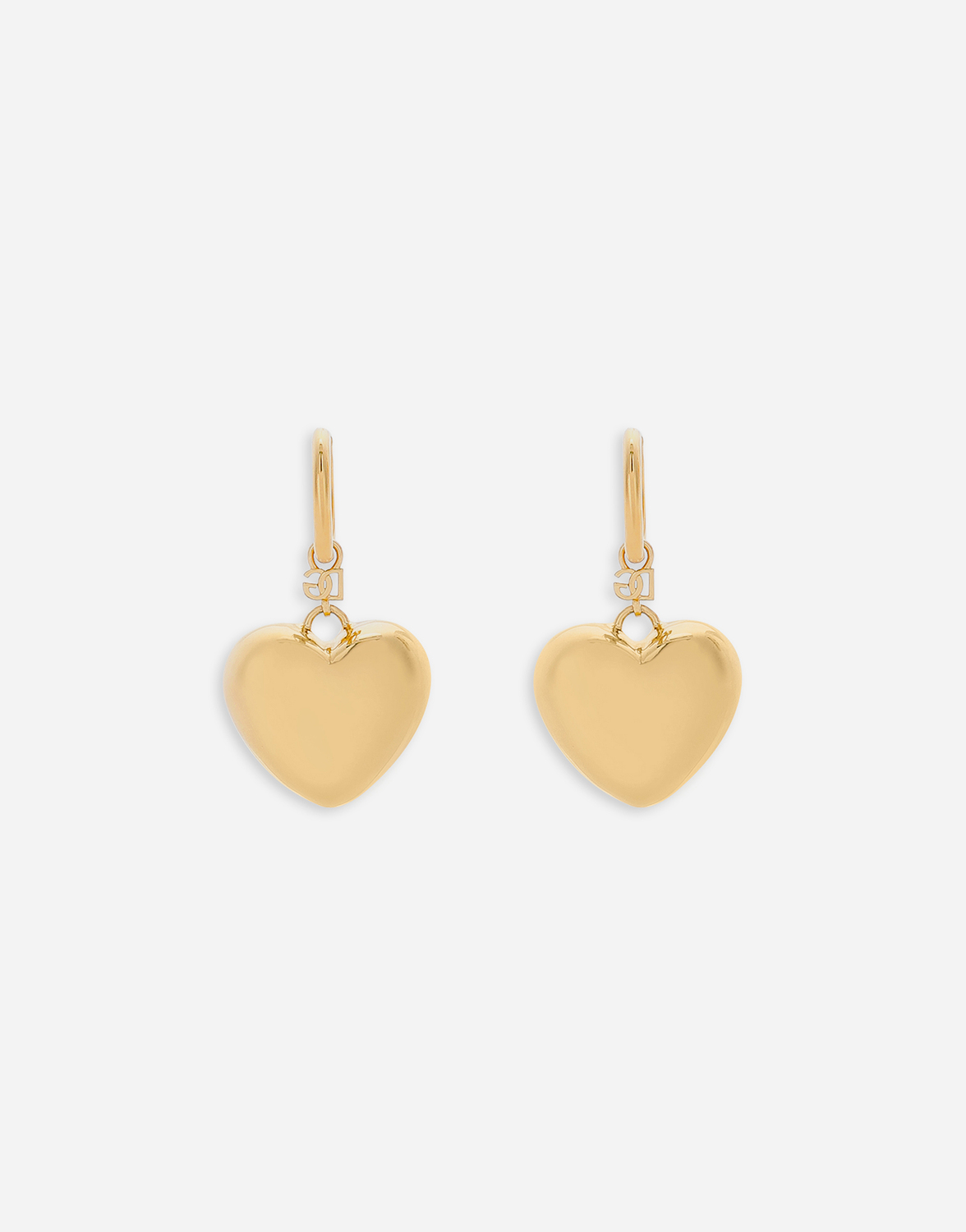 Серьги-подвески в форме сердца с логотипом dg Dolce & Gabbana, золото — фото 3