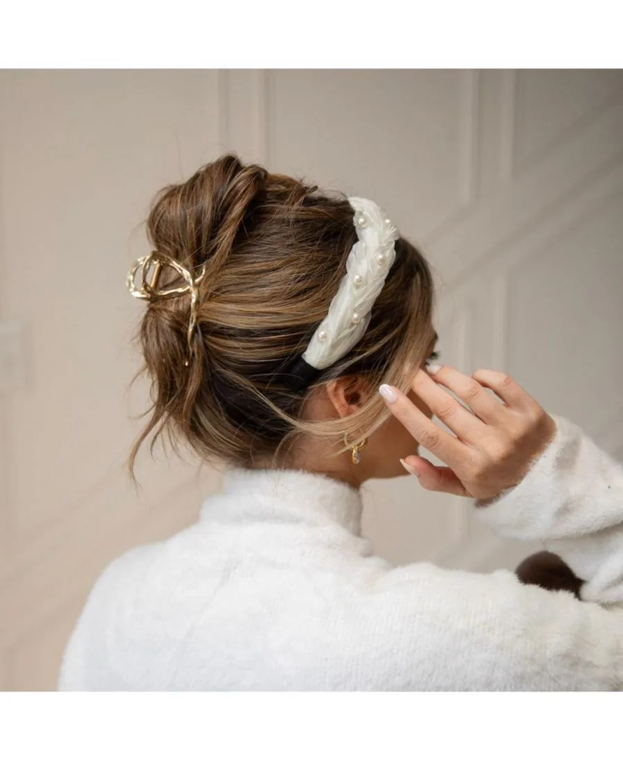 Большой витой металлический зажим - золотистый Headbands of Hope, золото — фото 3