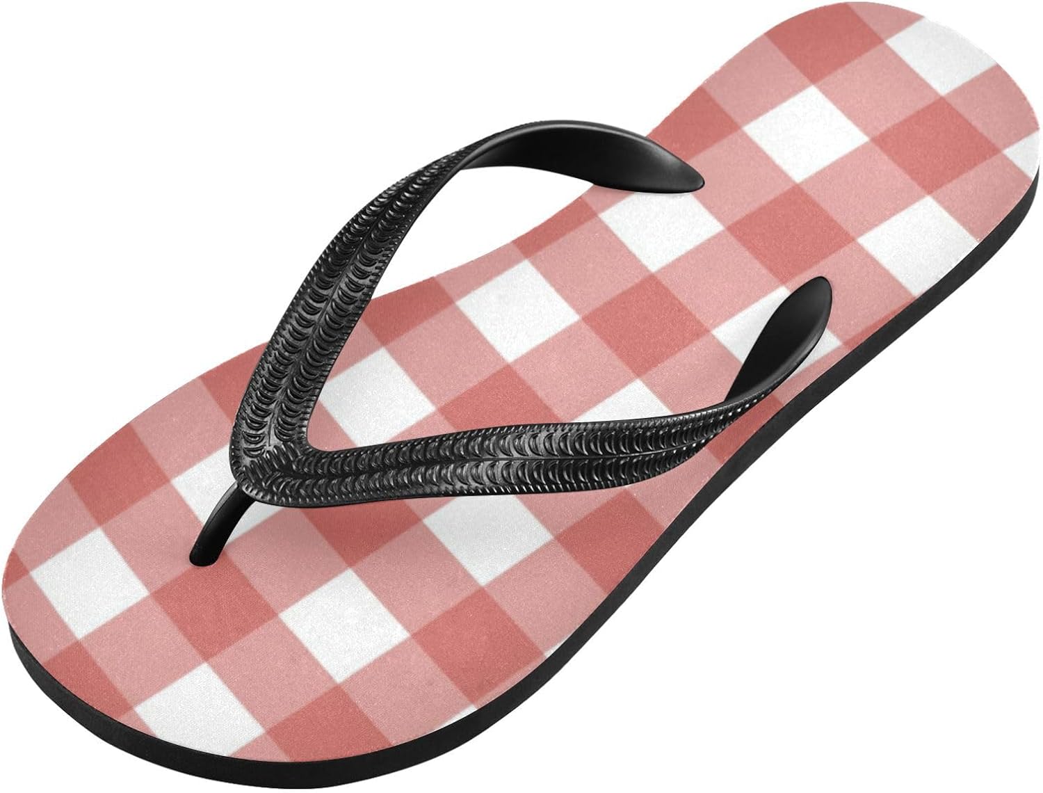 

Красно-бело-клетчатые шлепанцы с ремешком для душа на пляже, резиновые нескользящие летние тапочки для прогулок, для женщин и мужчин Sinestour