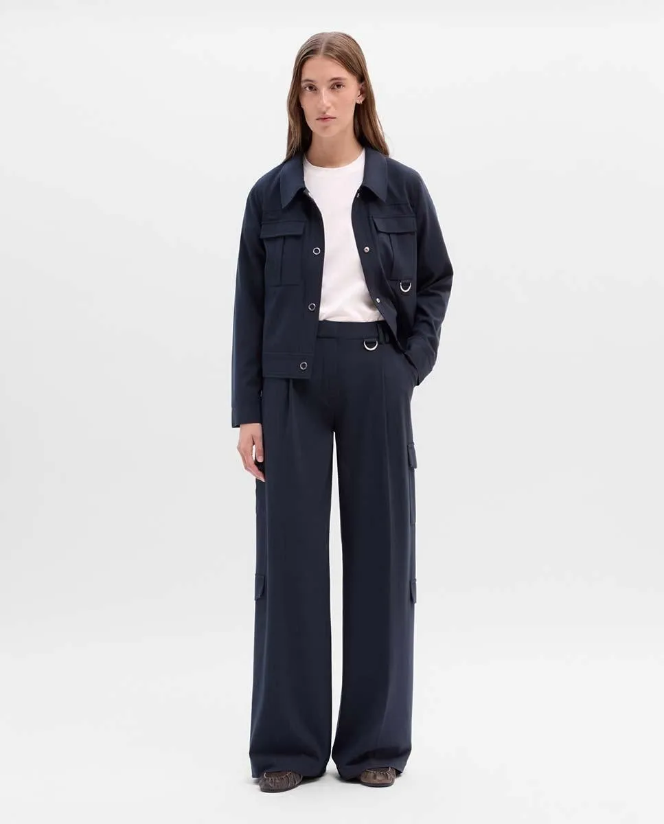 

Женские брюки свободного кроя с защипами Simorra, светло-голубой/темно-синий