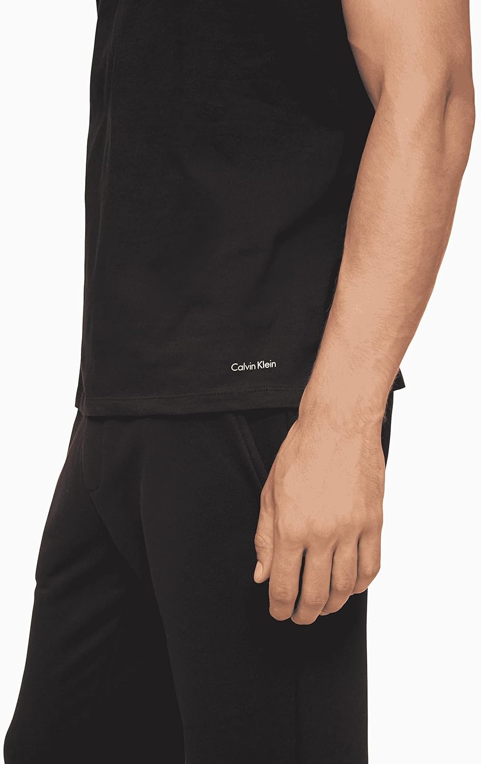 Комплект из 5 мужских классических хлопковых маек Calvin Klein, 5 Black Crewneck — фото 3