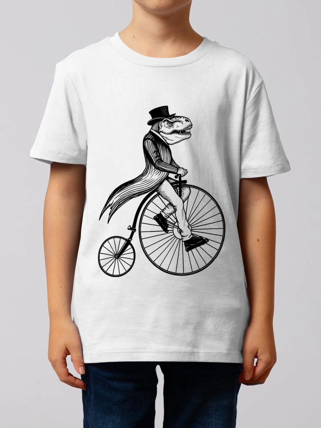 Футболка 'T-Rex auf Fahrrad' Watabout.Kids, White — фото 2