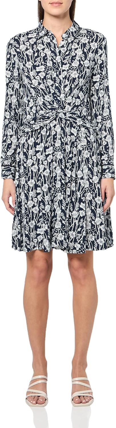 

Женская рубашка Tommy Hilfiger с длинным рукавом и цветочным принтом, спортивное платье, Sky Captain Combo