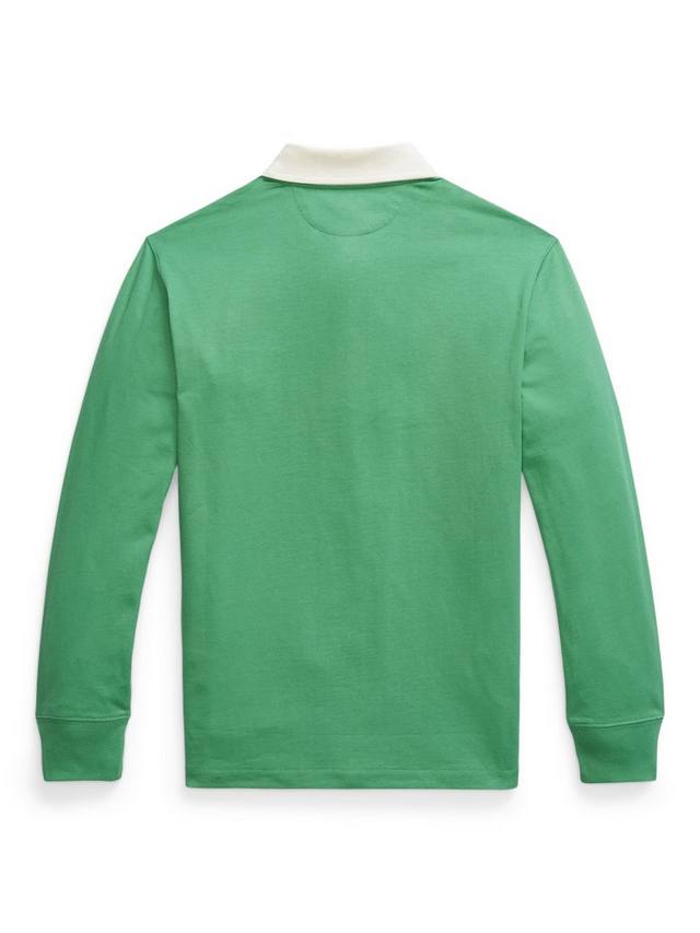 Детская хлопковая регбийка с длинными рукавами Ralph Lauren, Raft Green — фото 2