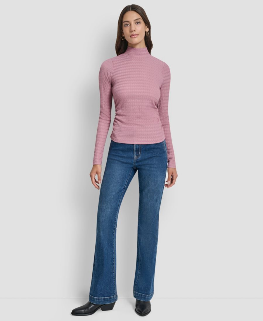 

Женская футболка с высоким воротником и кружевной отделкой DKNY Jeans, Dusty Mauve, Розовый, Женская футболка с высоким воротником и кружевной отделкой DKNY Jeans, Dusty Mauve