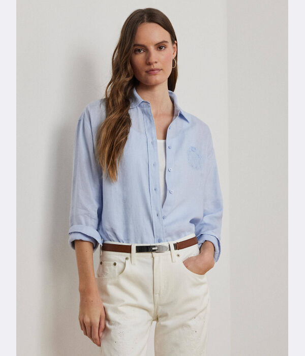 

Льняная рубашка Oversize fit Lauren Ralph Lauren, синий