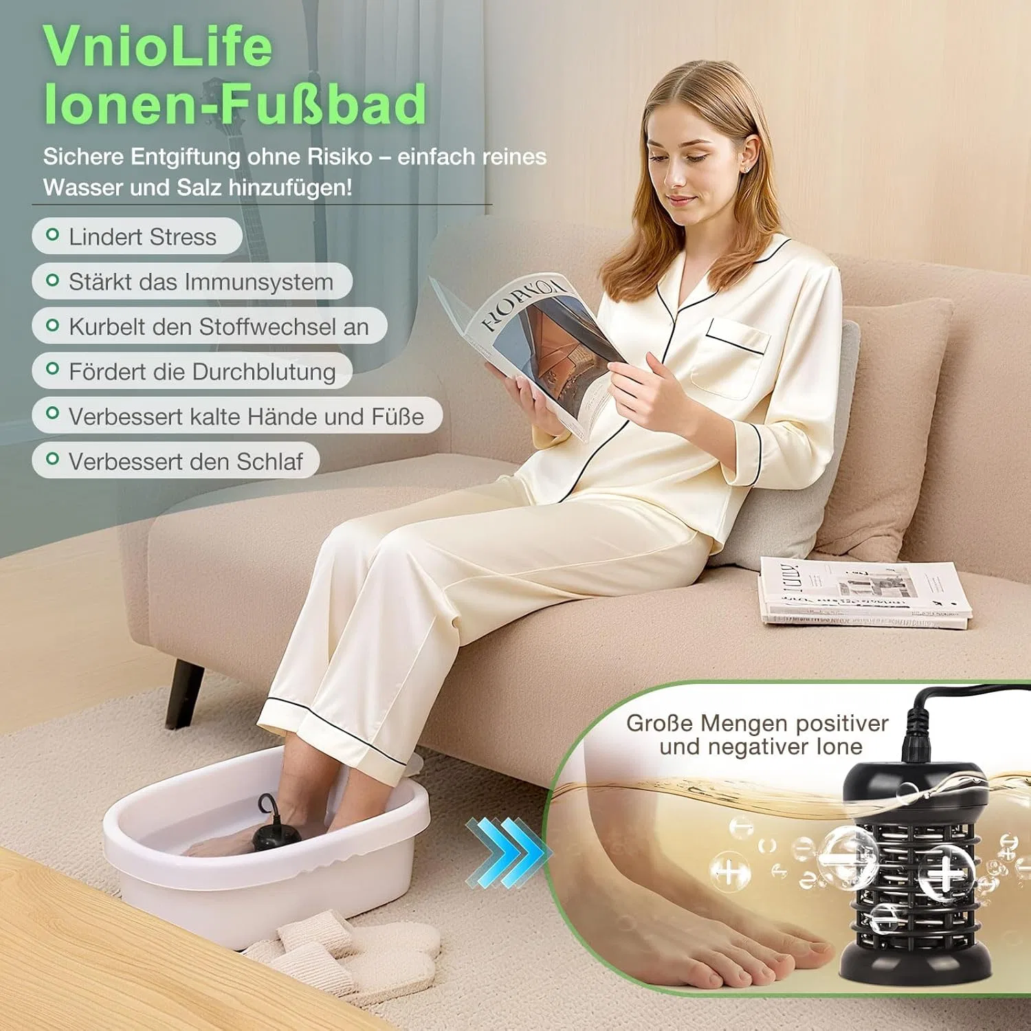 Ионная ванна для ног Detox для домашнего и салонного использования Vniolife — фото 2