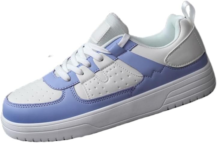 

Мужские низкие кеды для скейтборда - удобные повседневные кроссовки на шнуровке с противоскользящей подошвой для прогулок на открытом воздухе и повседневного стиля в любое время года Fusecottc, синий