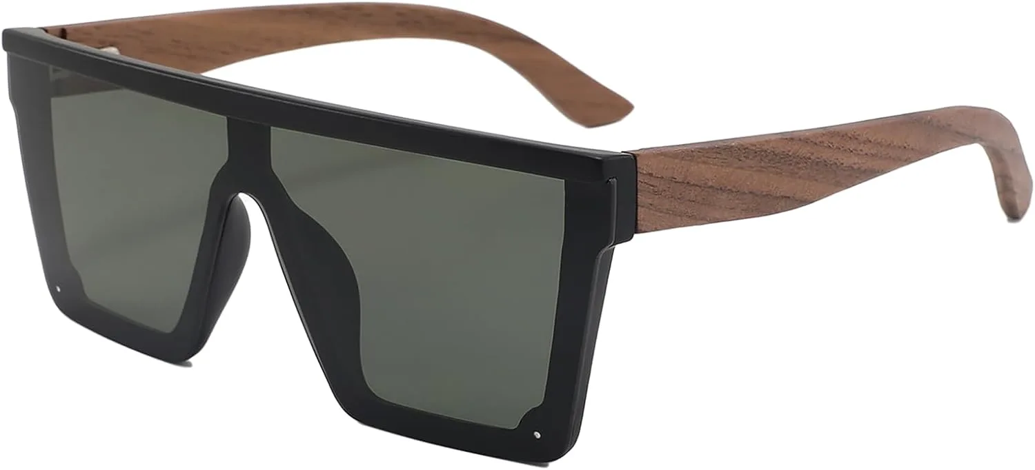 

Солнцезащитные очки J&L Glasses Wooden с защитой от УФ-излучения UV 400, зеркальными линзами, сверхлегкой квадратной оправой, артикул 1552 J&L Glasses, Black/Wooden