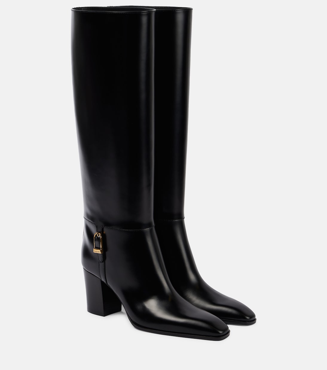 Кожаные сапоги Джулия до колена Saint Laurent, Nero