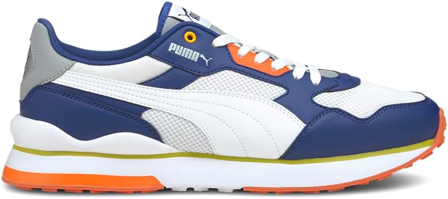 Кроссовки PUMA мужские R78 Futr на шнуровке, повседневные - белые, синий — фото 2