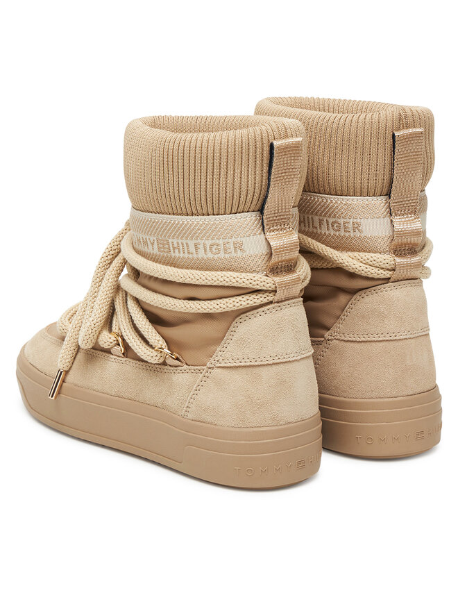 Зимние сапоги Tommytech Logotape Snowboot Warm FW0FW08998 Tommy Hilfiger, бежевый — фото 3