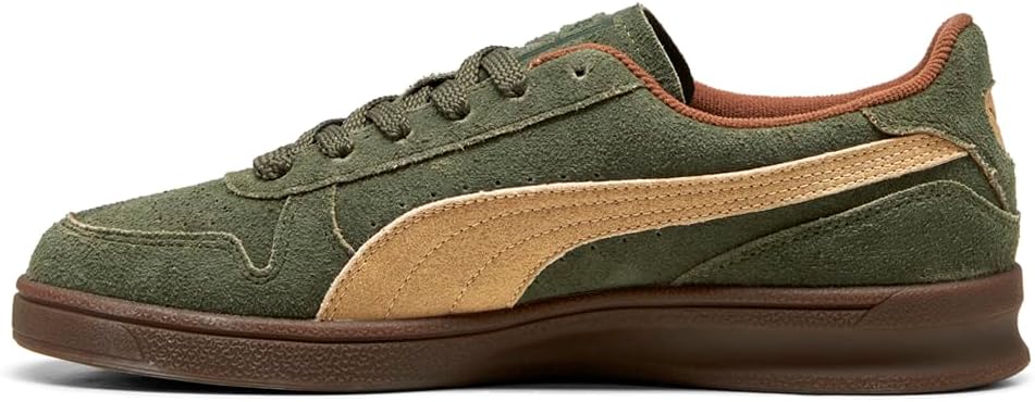 Мужские кроссовки PUMA Indoor R из замши с шнуровкой, повседневные - зеленые — фото 3
