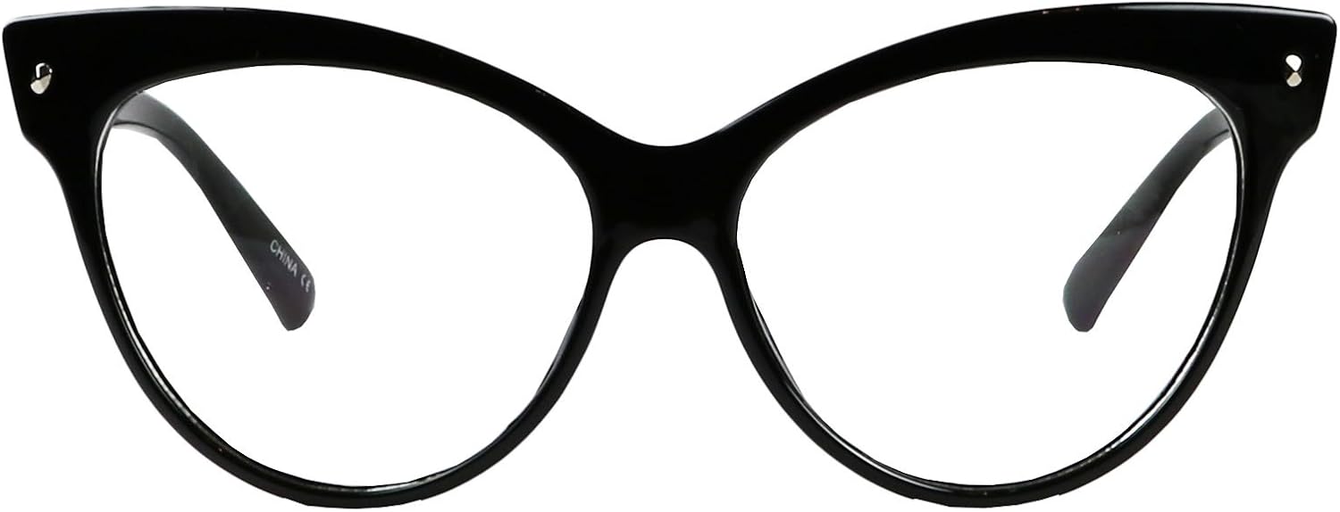 

Солнцезащитные очки ShadyVEU Exaggeratted High Point Cat Eye Oversized XL в стиле рокабилли от Линды Белчер с защитой от ультрафиолета UV400 и прозрачными линзами, Glossy Black