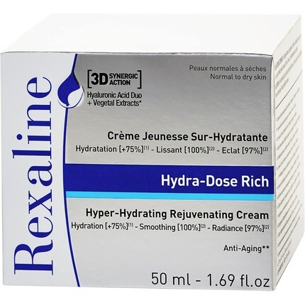 Крем для лица Rexaline — Hydra-Dose Rich Гиперувлажняющий омолаживающий Увлажняющий против морщин и против, 50 мл — фото 3