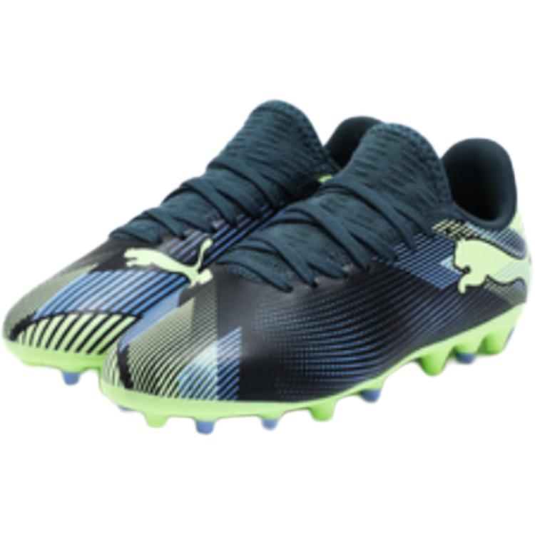FUTURE 7 PLAY Абразивоустойчивые низкие детские футбольные бутсы сине-зеленые Kids' PUMA — фото 3