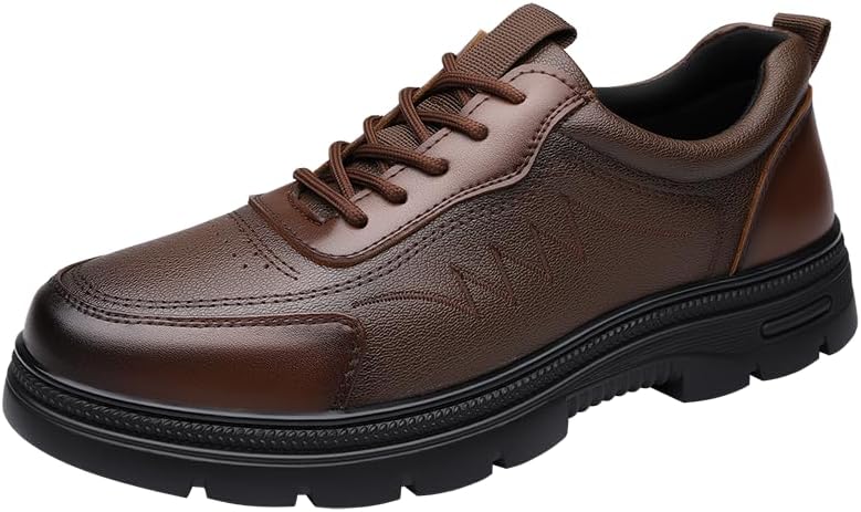 

Мужские бизнес-кожаные туфли, мягкие, удобные и повседневные Sfwarmart, коричневый