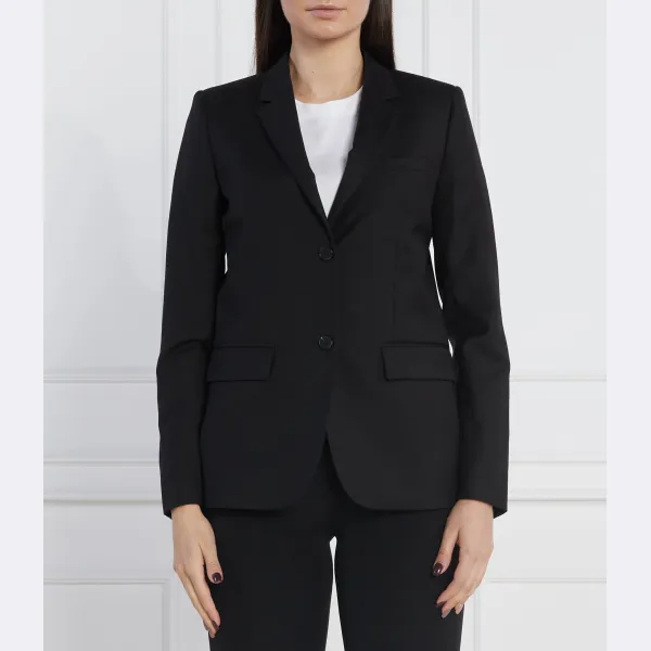 

Элегантный шерстяной жакет приталенного кроя The Kooples, черный