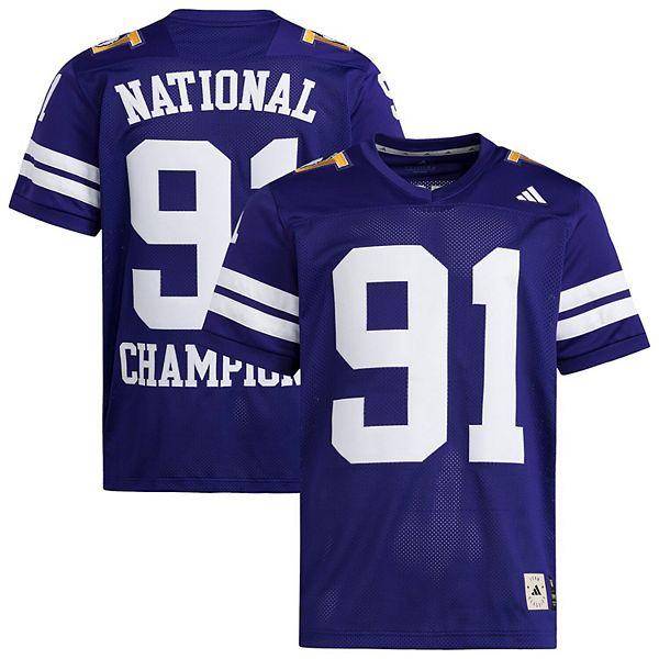 

Мужская фиолетовая футболка washington huskies 1991 national championship anniversary icon Adidas