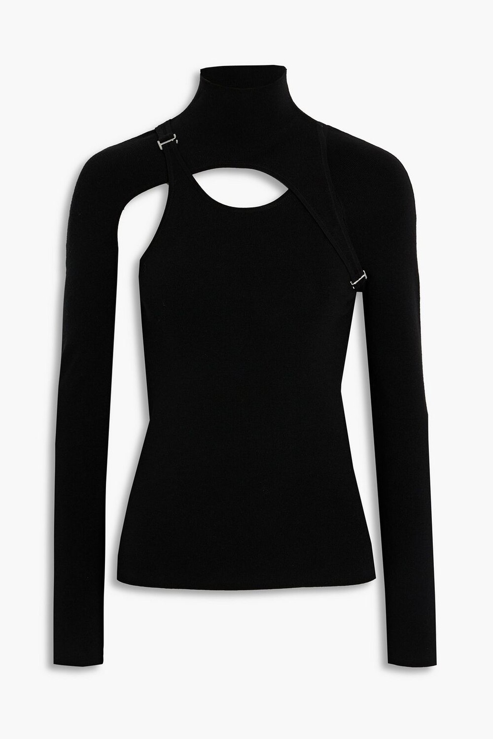 

Многослойный топ с воротником из смесовой шерсти DION LEE, черный