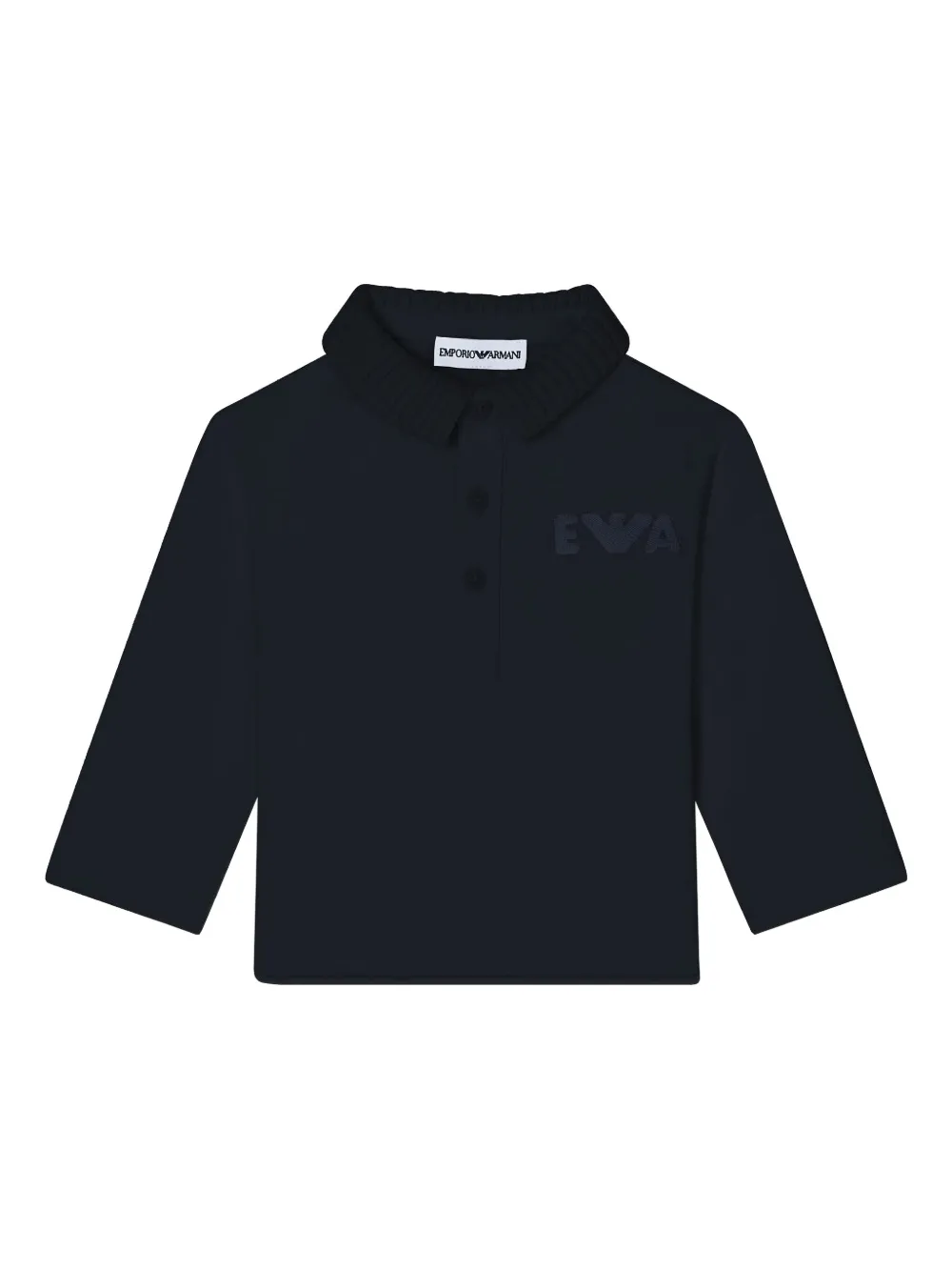 

Поло с длинными рукавами и логотипом Emporio Armani Kids, синий