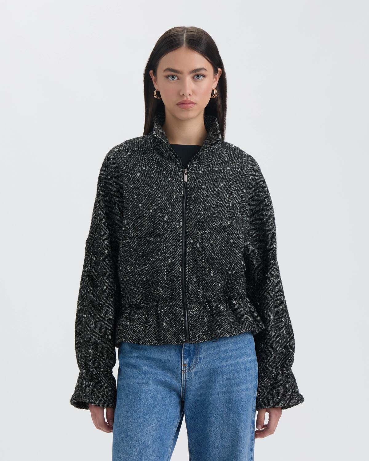 

NVLT Женская куртка долман с туннельным поясом, черный