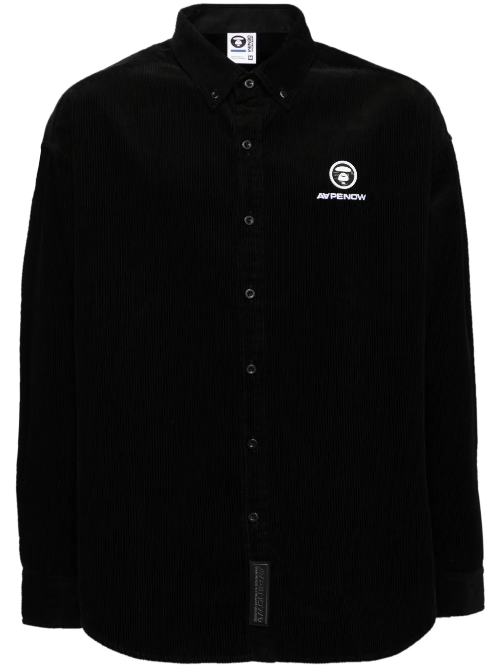 

Вельветовая рубашка с нашивкой-логотипом AAPE BY *A BATHING APE, черный