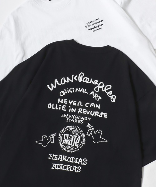 

Футболка с коротким рукавом, принт на спине, уличный стиль Mark Gonzales, черный