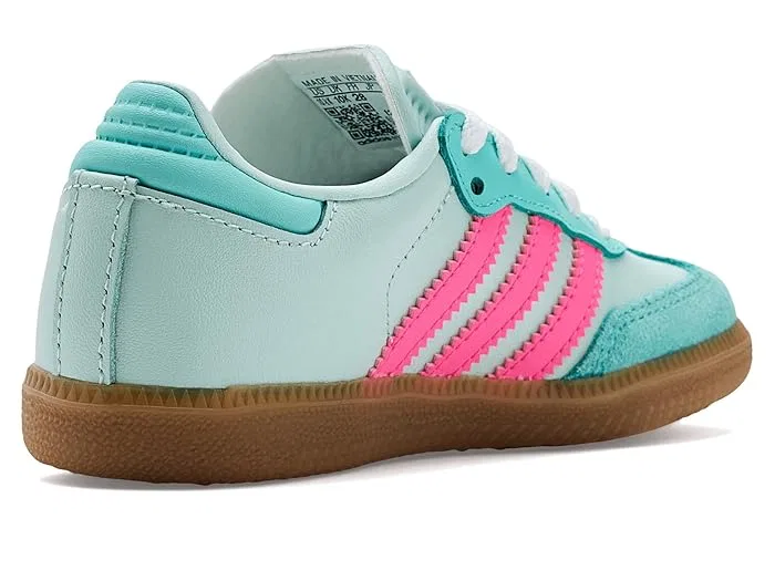 Кроссовки футзальные Samba Messi Adidas Kids, Halo Mint/Lucid Pink/Flash Aqua — фото 4
