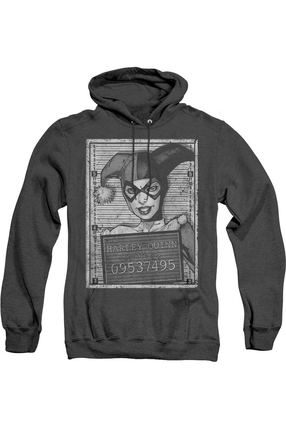 

Толстовка с капюшоном Batman Harley Inmate Adult Heather Gildan, черный