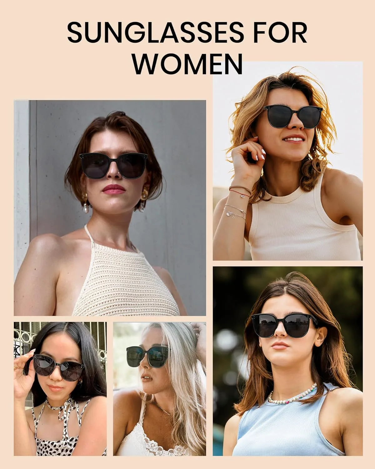 

Комплект из двух солнцезащитных очков Cyxus для женщин, модная оправа «кошачий глаз», защита от УФ-излучения, для путешествий на открытом воздухе (сине-белый), Brown