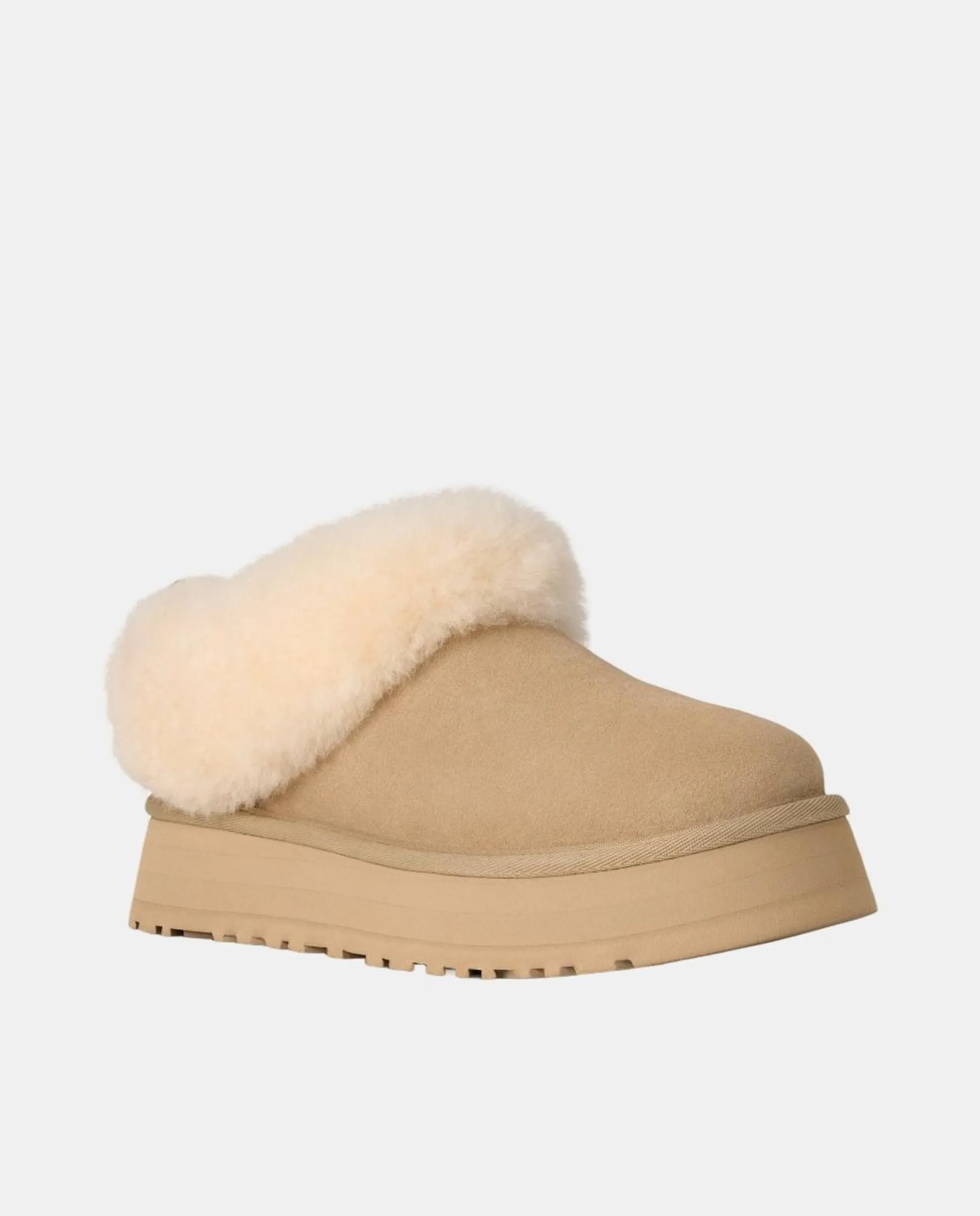 Ботинки UGG Tazzelle из кожи и меха, бежевый — фото 2