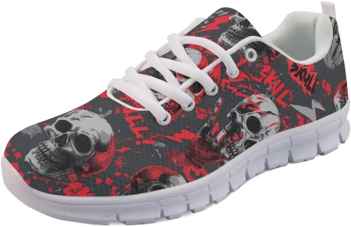 

Кроссовки Forchrinse Purple Nebula Blue Galaxy для мужчин и женщин, легкие спортивные кроссовки для бега и занятий в зале, Gothic Skull