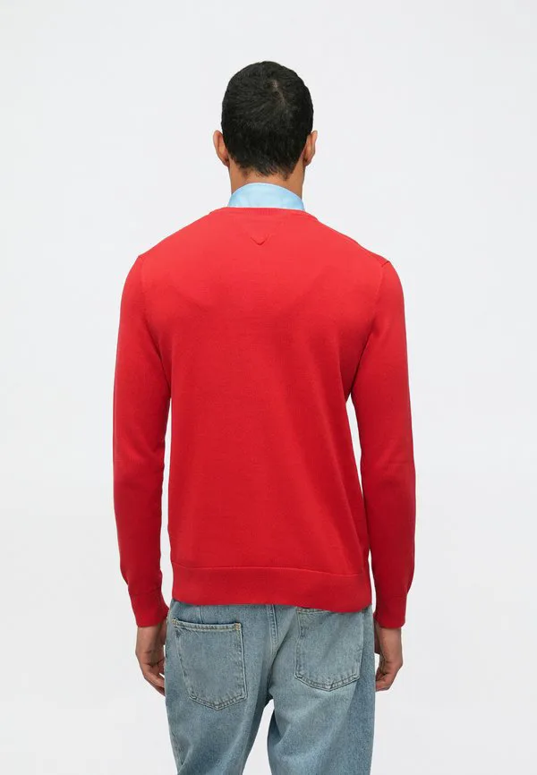 Свитер с круглым вырезом и вышивкой флага Tommy Hilfiger, Medium Red