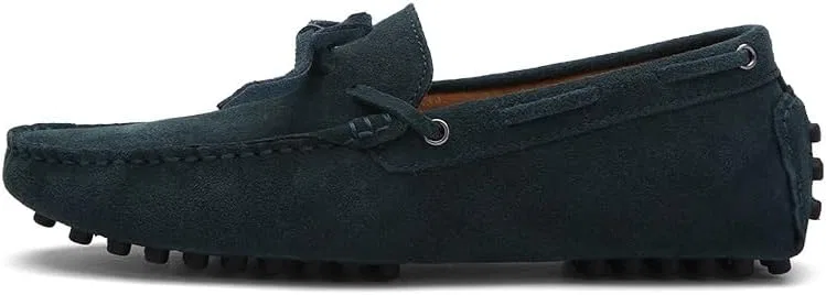 Мокасины кожаные Loafers for Men Square Toe Nubuck Leather, зеленый PUGHGAETZF — фото 2