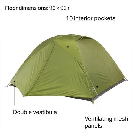 

Палатка Blacktail 4: 4 человека, 3 сезона Big Agnes, зеленый