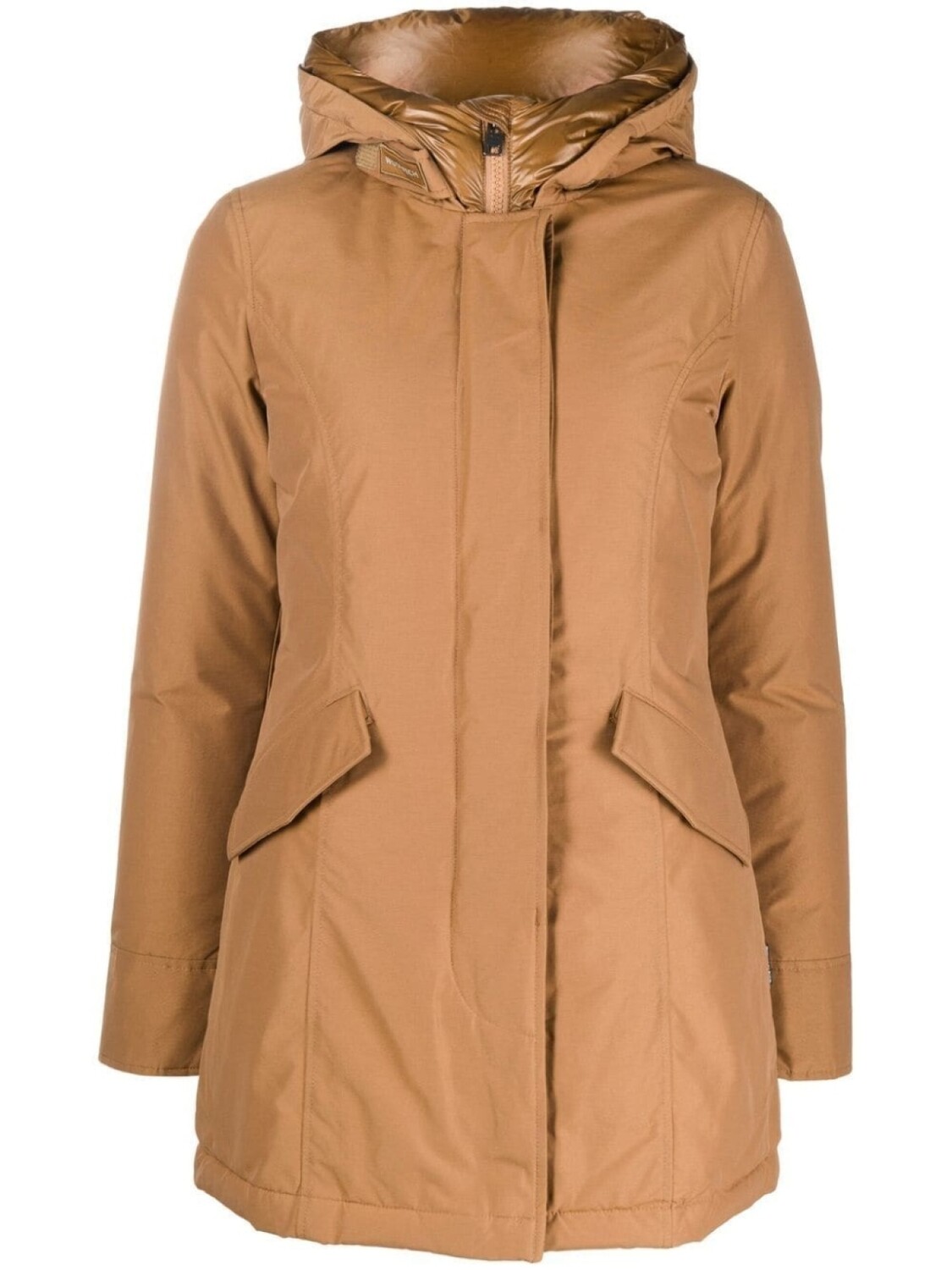 

Woolrich парка на молнии с капюшоном, коричневый