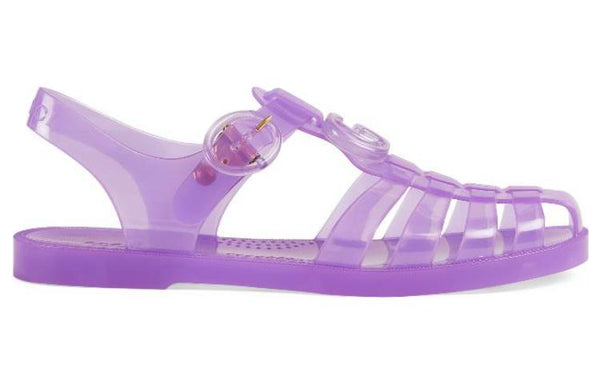 Сандалии embossed flat sandals 'purple' Gucci, фиолетовый — фото 2