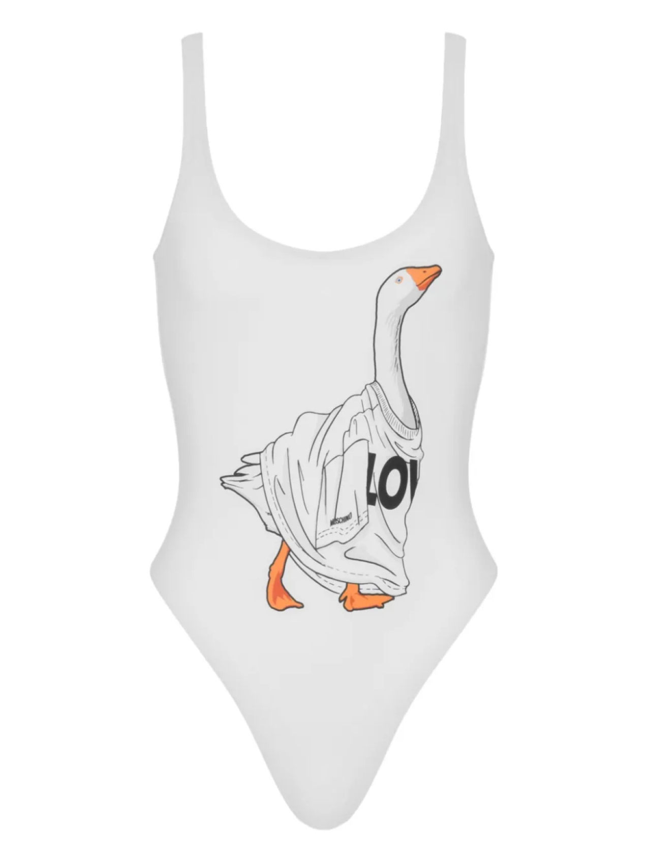

Moschino купальник Goose с графичным принтом, белый