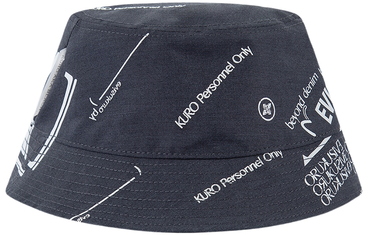 

EVISU Ковшовая шляпа унисекс темно-серого цвета, Dark Gray