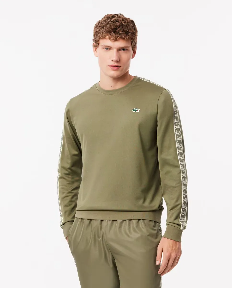 

Мужская теннисная толстовка из ткани рипстоп интерлок Lacoste, цвет Verde Militar