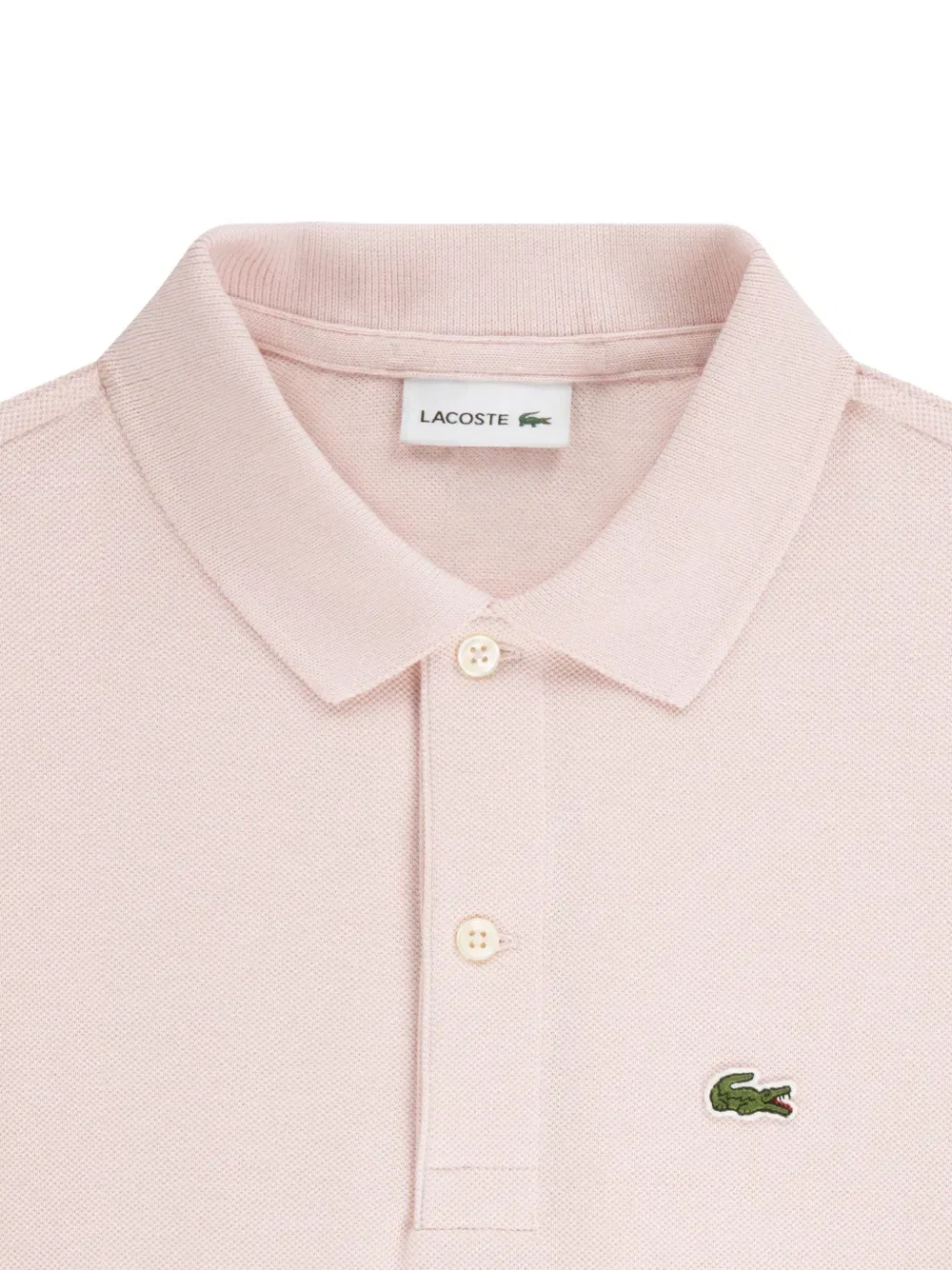 Хлопковая рубашка-поло с коротким рукавом и логотипом Lacoste Kids, розовый — фото 3